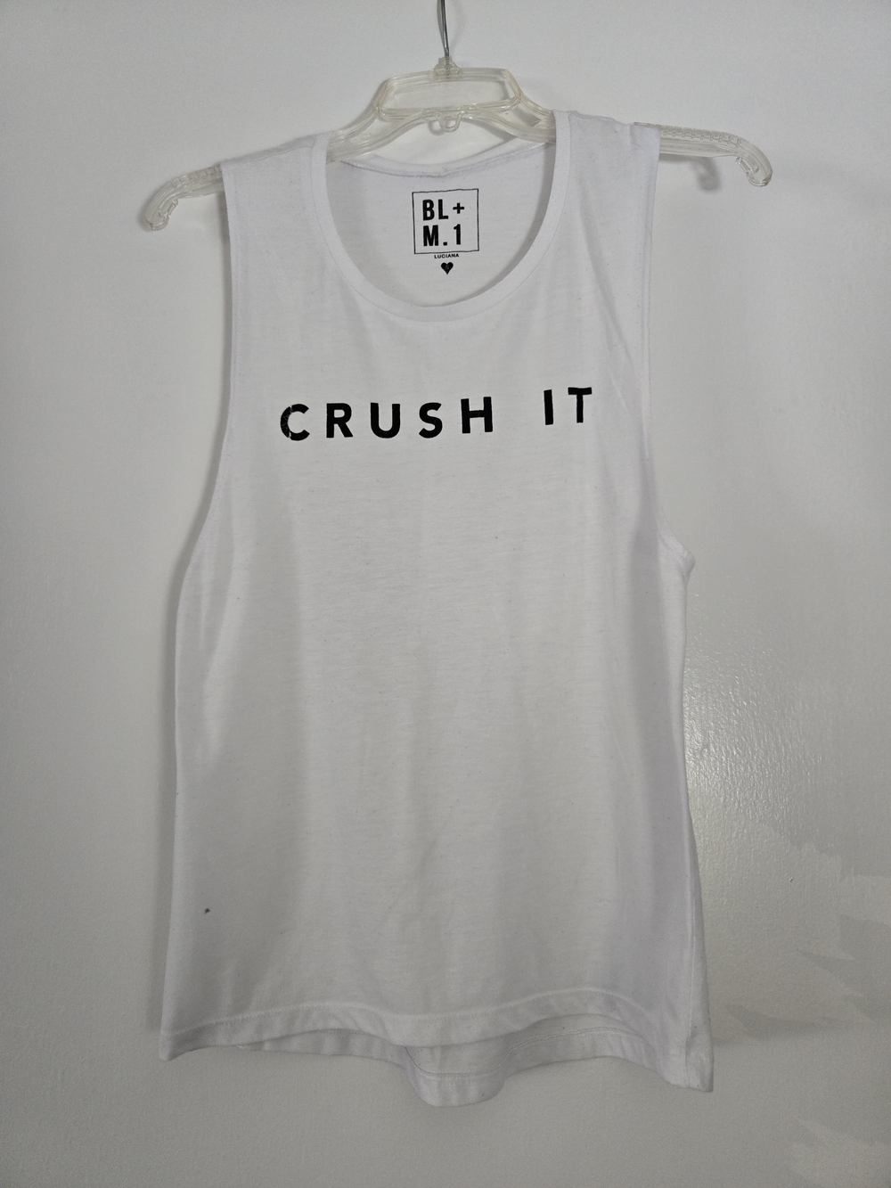 White 'Crush It' Muscle Tee